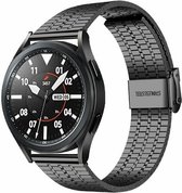 By Qubix 20mm - Stalen bandje - Zwart - Geschikt voor Huawei watch GT 2 (42mm) - Huawei watch GT 3 (42mm) - Huawei watch GT 3 Pro (43mm)