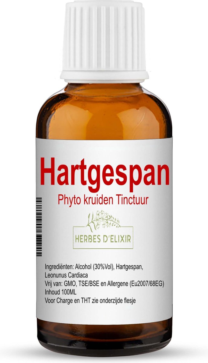 Herbes D'elixir Hartgespan Tinctuur – 100 ml – Natuurlijke Extracten – Geschikt voor Veganisten