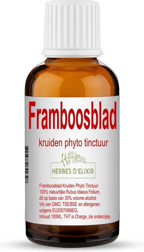 Foto: Herbes d elixir framboosblad tinctuur 100 ml 1 fles natuurlijke ondersteuning