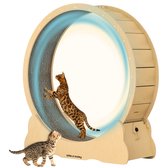 billie & bailey Katten Loopwiel - Looprad voor Kat - Wiel voor Katten - Kattenwiel - Cat Wheel - Stevig Hout - Maat L - 100 cm - Houtkleur