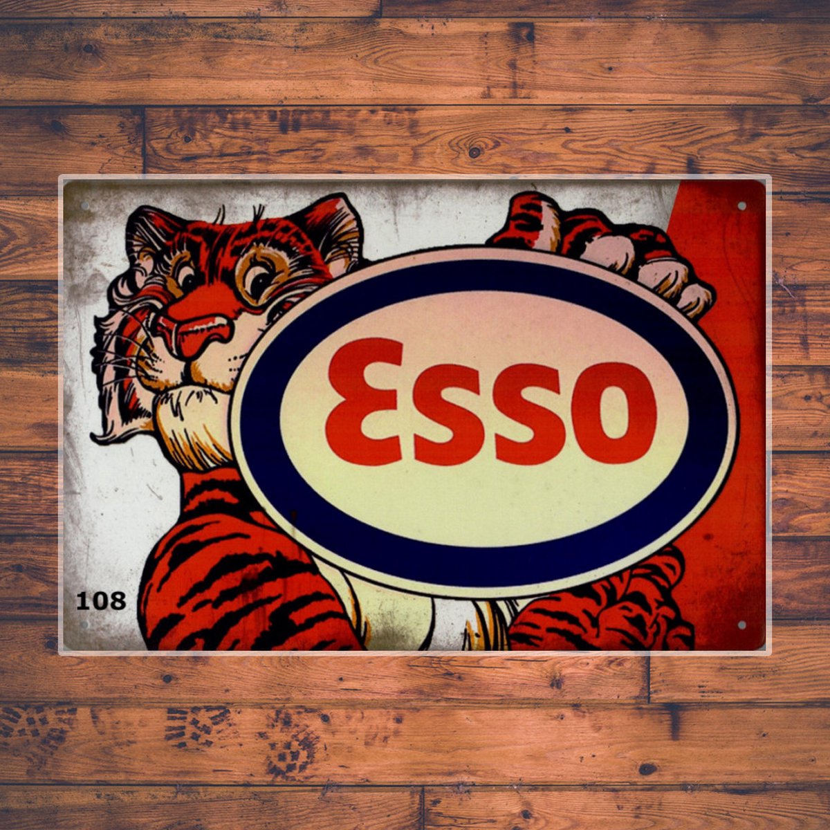 Wandbordje Esso Logo Tijger