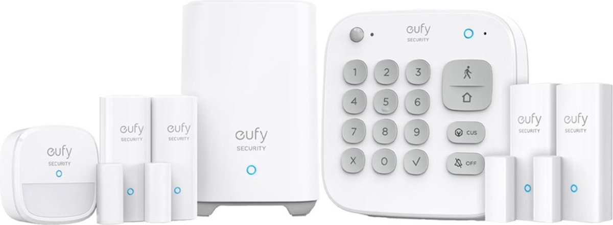 eufy Security - 7-Piece Alarm Kit - Wit,Beveiligingssysteem - Keypad - Bewegingssensor - 4 Raam-/deursensors