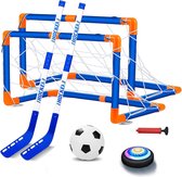 Air voetbal Hover Soccer Ball Toy Set 7x stuks - simimuleren voetbalspeelgoed, opblaasbaar voetbal en poort, indoor voetbalspel, voetbalcadeau voor jongens en meisjes