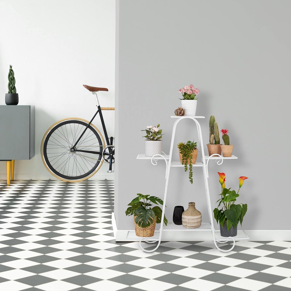 PLANTENREK / METAAL / ETAGÈRE / 5 LAAGS / BEIGE