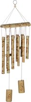 windgong bamboe, windorgel, hangende decoratie voor binnen & buiten, warme klank, HxB: 60 x 18 cm, naturel