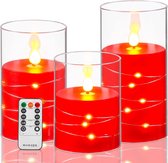 Vlamloze kaarsen, LED kaarsen, rode fee lamp kaars