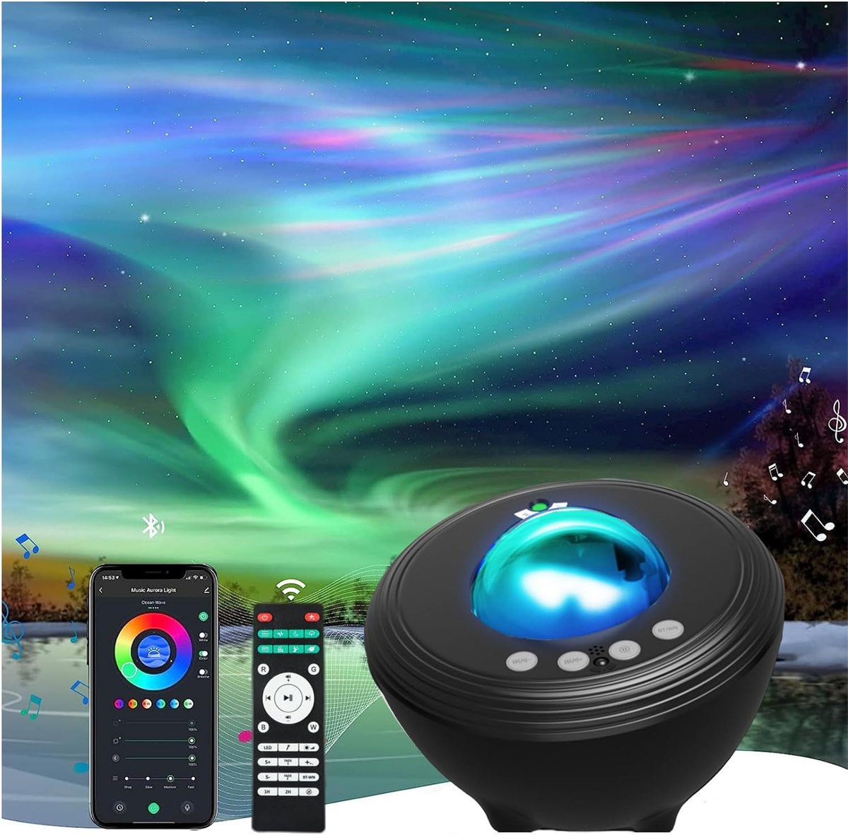 WiFi LED étoilé Ciel Projecteur Galaxy Light, Projecteur Starry Sky  Compatible avec Alexa/Google Home, avec Télécommande Haut-parleu -  Cdiscount Maison