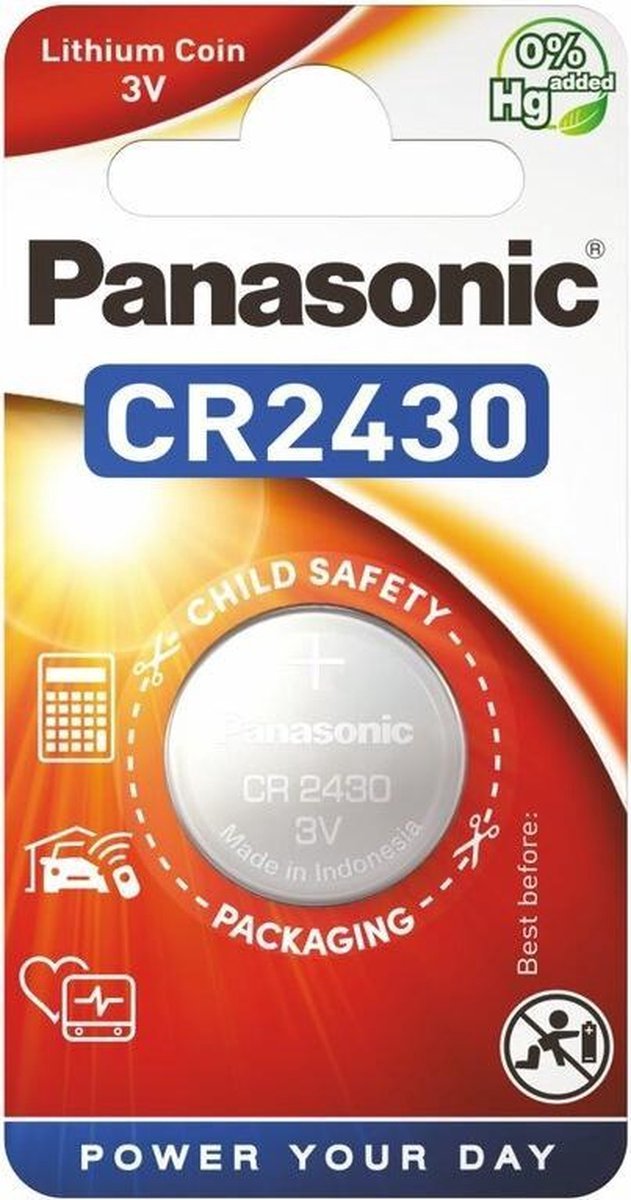 Panasonic CR 2430 Lithium Knoopcel Batterij 12 stuks