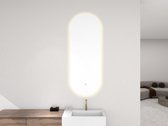 Miroir ovale Wiesbaden Lumia avec éclairage LED variable et chauffage miroir 50 x 100 cm