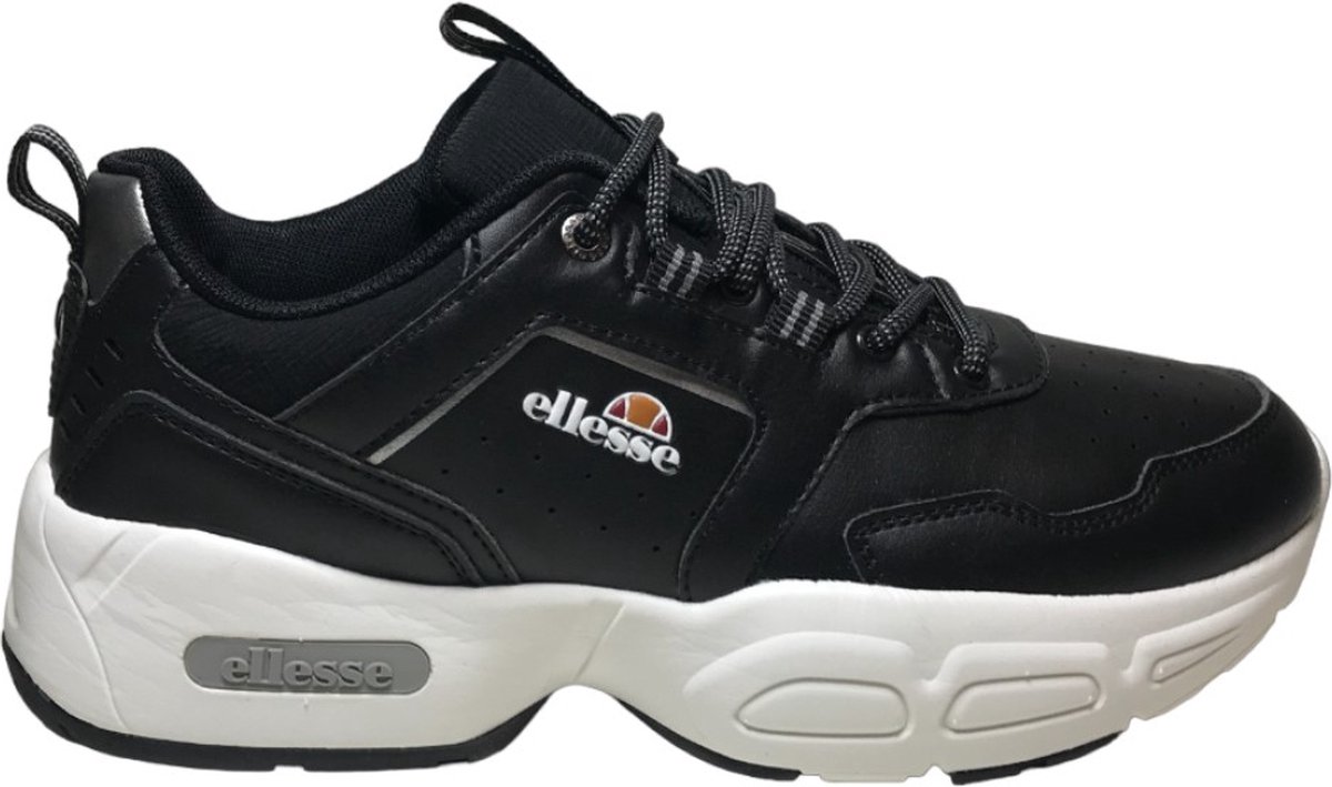 Ellesse Mindy PU – veter sneakers hoge witte zolen Zwart