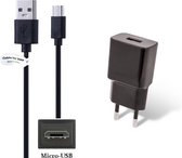 2A lader + 0,5m Micro USB kabel. Oplader adapter en oplaadkabel geschikt voor o.a. Samsung Galaxy A2 Core, A10 (niet voor A10e), A10s, A8 (A810) uit 2016, A9 (A9000) uit 2016, A9 Pro (A9100) uit 2016