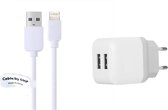 Chargeur 2,1 A + câble Lightning de 1,0 m. Adaptateur chargeur Pro 2 ports XS aux téléphones Apple iPhone 5, 5c , 5s, 6, 6s, 7 , 8, SE, Max/ Plus, iPad Mini, 2, 3, 4, 5, iPad Air, 2, 3