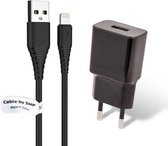 2A lader + 1,0m Lightning kabel. Oplader adapter geschikt voor o.a. Apple iPhone 5, 5c, 5s, 6, 6s, 7, 8, SE, X, XR, XS, 10, 10s, 11, 12, 13, 14, Mini / Pro / Pro Max / Plus, iPad Mini, 2, 3, 4, 5, iPad Air, 2, 3
