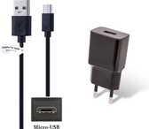 2A lader + 0,3m Micro USB kabel. Oplader adapter en oplaadkabel geschikt voor o.a. Pocketbook eReader Basic New / Touch / Touch 2, Color Lux, Mini, Mini Pro, tablet 360 Plus, Touch HD / HD 2 / HD 3, Ultra, Sense