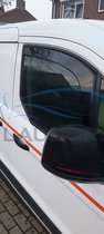 Zijwindschermen donker (bijna zwart) tbv Ford Transit Connect / Tourneo 2 & 5 deurs type2 model VANAF 2014 pasvorm merk Team Heko
