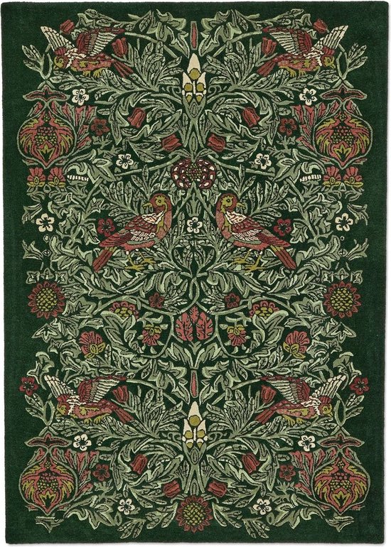 Vloerkleed Morris & Co Bird Tump Green 128307 - maat 140 x 200 cm