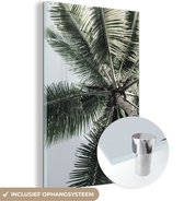 MuchoWow® Glasschilderij 80x120 cm - Schilderij acrylglas - Palmboom - Tropical - Zomer - Foto op glas - Schilderijen