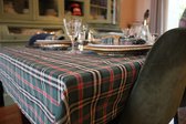 Tafelkleed Castle groen 140 rond (Strijkvrij) - Schotse ruit - kerst - tartan - traditioneel - vintage