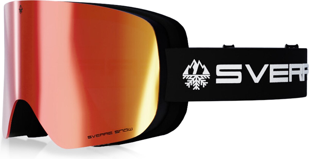 Skibril met rode magnetische lens - Anti-condens - Voor heren en dames - Inclusief harde beschermcase - 100% UVA & UVB bescherming