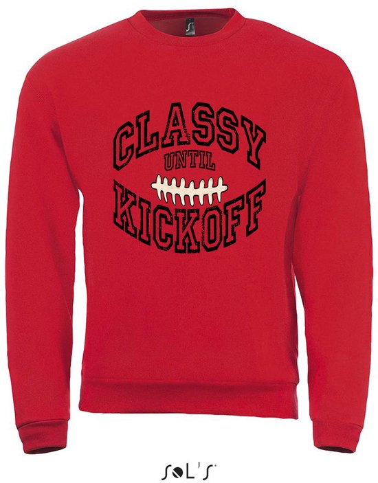 Sweatshirt 2-161 Classy until Kickoff - Rood, xL