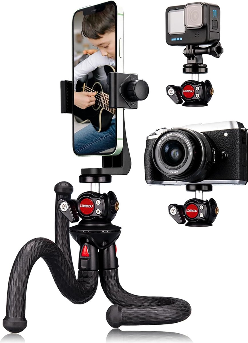 camera statief - camerastatief van aluminium, draagbaar, verbeterd smartphonestatief 30 x 6 x 6 cm