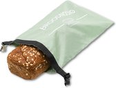 Broodnodig® - Herbruikbare Broodzak (44x30cm) – 100% RPET – Broodzakken Voor Zelfgebakken Brood – Broodtrommel – Thuisbakker - Diepvrieszak - Brooddoos – Pastel Groen