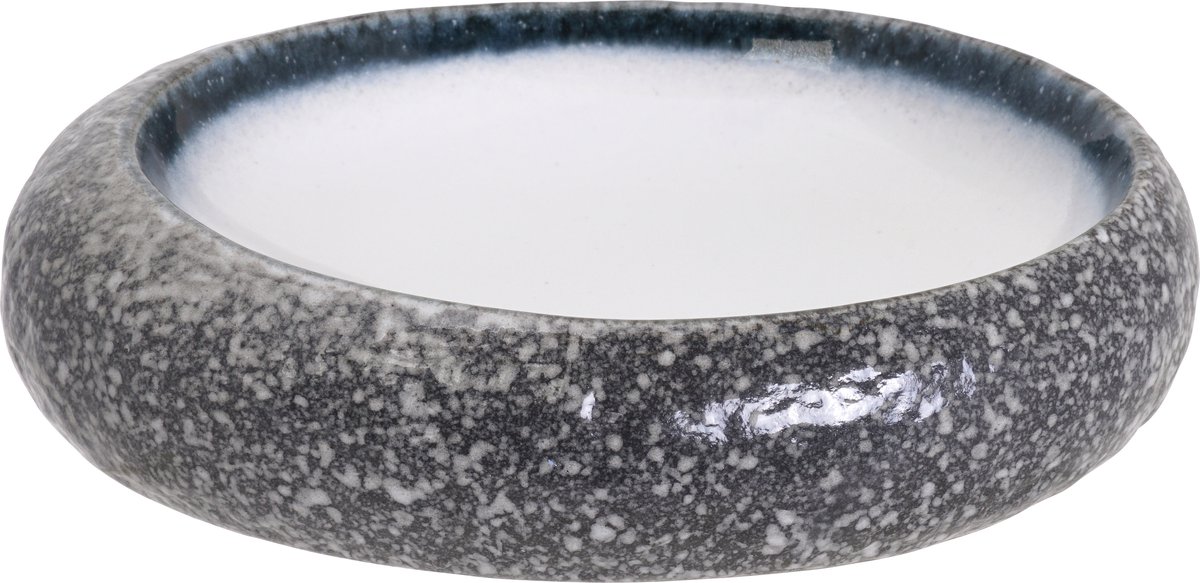 Tokyo Design Studio - Grijs/Wit Diep Bord - Tajimi - 19 x 14.5 x 4.5cm