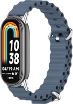 By Qubix compatible Xiaomi Smart band 8 bandje - Ocean siliconen bandje - Blauw - Xiaomi mi band 8 bandje