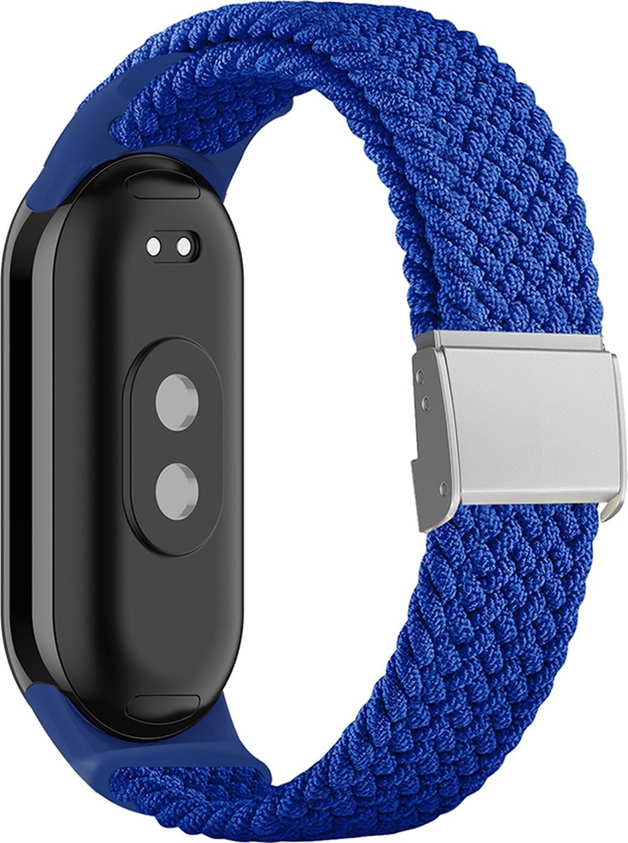 By Qubix - Braided nylon bandje - Blauw - Geschikt voor Xiaomi Smart Band 8 / 9 / 10