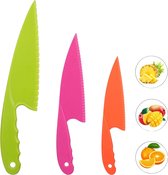Century Goods -Y compris E-Cookbook- Couteaux pour enfants 3 pièces -Couteau pour enfants - Ensemble de couteaux pour enfants - Couverts pour enfants - Adapté aux enfants - Couteaux pour enfants
