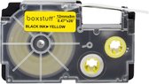 Casio Compatible XR-12YW tape, zwart op geel, 12 mm x 8 m