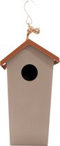 Bol.com Point Virgule vogelhuisje taupe met terracotta dak aanbieding