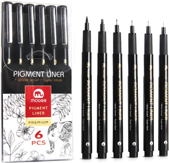 Bolígrafos de punta fina SAKURA Pigma Micron, tamaño 08 puntos, 6 unidades | en línea
