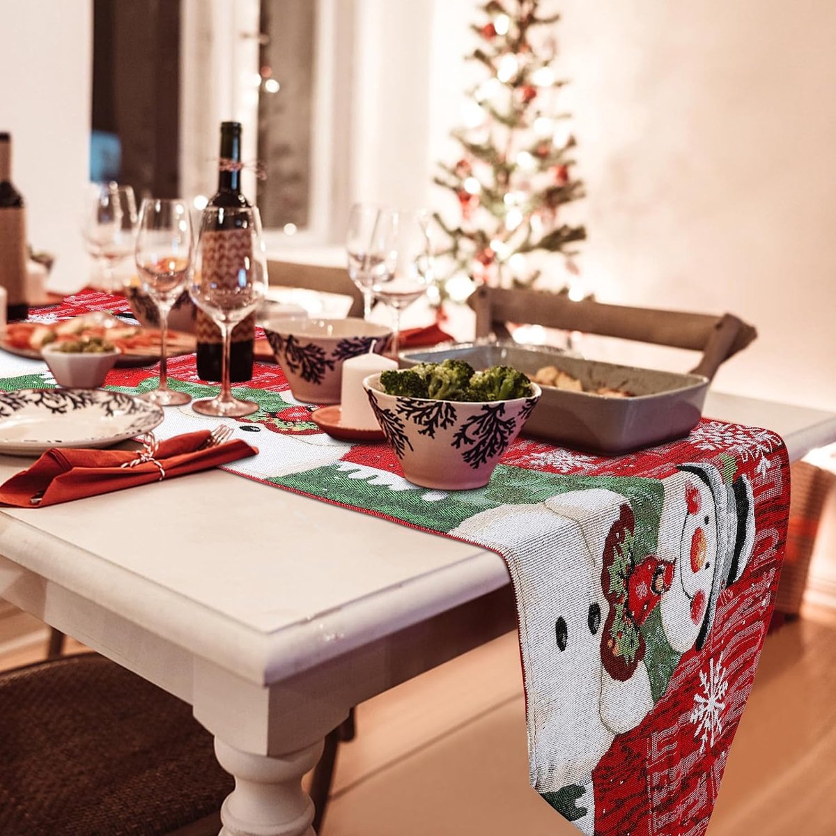 Gukasxi Kersttafelloper, tafelkleed, Kerstmis, rood Gukasxi Kersttafelloper, tafelkleed, Kerstmis, rood