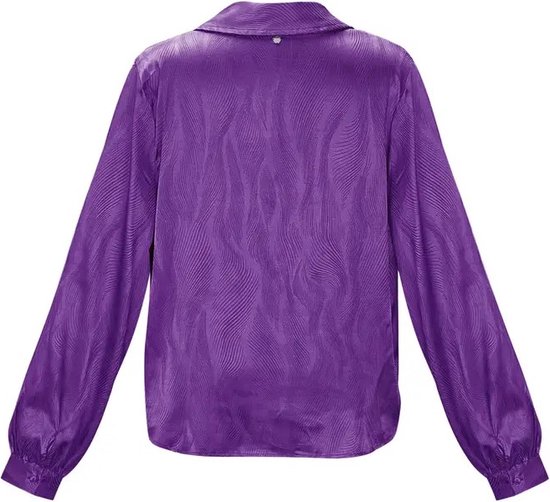 Est'seven satijnen blouse donkerbruin