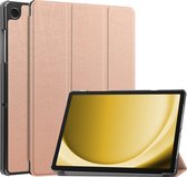 Hoes Geschikt voor Samsung Galaxy Tab A9 Plus Hoes Luxe Hoesje Book Case - Hoesje Geschikt voor Samsung Tab A9 Plus Hoes Cover - Rosé goud
