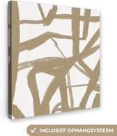 Peinture sur toile Wit - Marron - Abstrait - 90x90 cm - Décoration murale