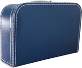 Kinderkoffer Donkerblauw 35 cm - Logeerkoffer - Kartonnen koffer - Kinder koffertje kartonnen - Speelkoffer - Poppenkoffer- Opbergen - Cadeau - Decoratie