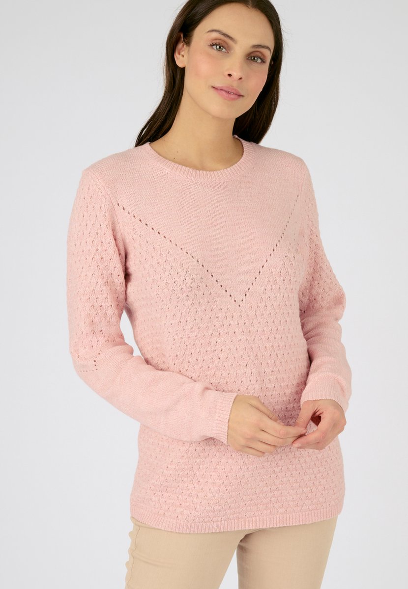 Damart - Pull in ajourtricot, Thermolactyl, gerecycleerde vezels* - Dames - Roze - M