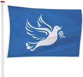 VlagDirect - Vredesvlag - Vrede vlag - Vredevlag met duif - 90 x 150 cm.