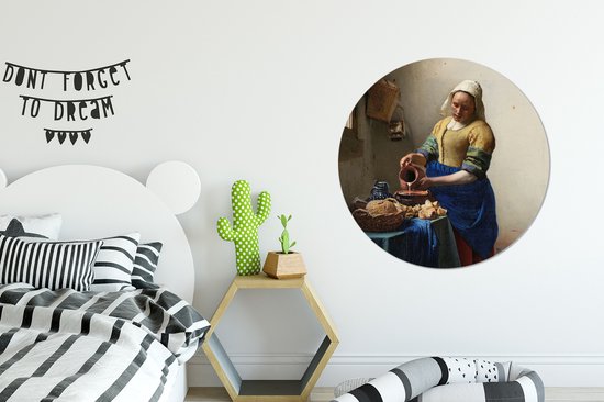 The Milkmaid - Peinture de Johannes Vermeer Wall cercle aluminium