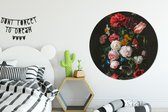WallCircle - Wandcirkel - Muurcirkel - Stilleven met bloemen in een glazen vaas - Schilderij van Jan Davidsz. de Heem - Aluminium - Dibond - ⌀ 120 cm - Binnen en Buiten XXL