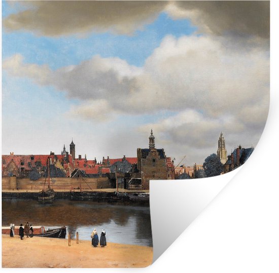 Stickers muraux - Film autocollant - Vermeer - Ville - Maîtres anciens - Art - 50x50 cm - Film adhésif - Stickers muraux Chambre d'enfant - Papier peint autocollant - Papier peint autocollant - Film autocollant