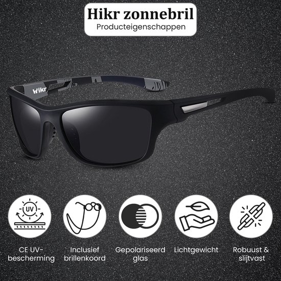 Hikr Zonnebril - Gepolariseerde Sportbril met UV400 Bescherming - Heren & Dames - Fietsen, Wandelen & Outdoor - Rood van Merkloos — afbeelding 4