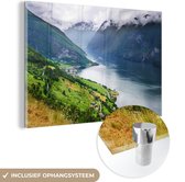 Aurlands Fjord Norway photo sur Glas 120x80 cm - Tirage photo sur Glas (décoration murale en plexiglas)