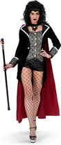 Funny Fashion - Vampier & Dracula Kostuum - Vampier Ina Van Gothcity Vrouw - Rood, Paars, Zwart - Maat 44-46 - Carnavalskleding - Verkleedkleding
