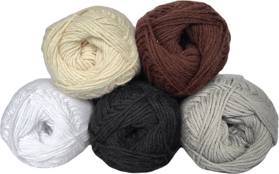 Ball Bundle - 100% coton - 5 boules - Vintage (001) - 50grammes - 170mètres - Coton au crochet Cotton Candy - Micha Yarns