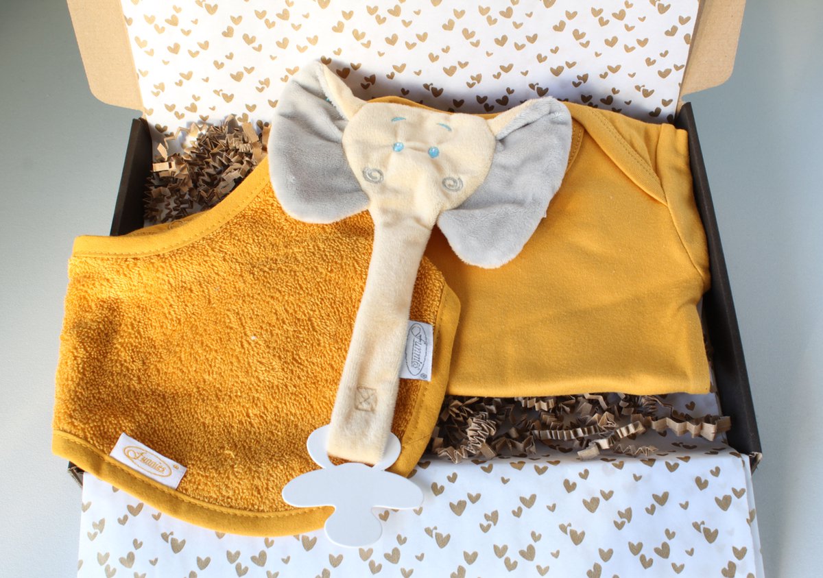Goedkoopste Brievenbus cadeau Olifant Oker - cadeau baby - cadeau zwangerschap - kraamcadeau