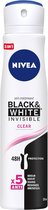 Black&White Invisible Clear antiperspiratiespray 250ml