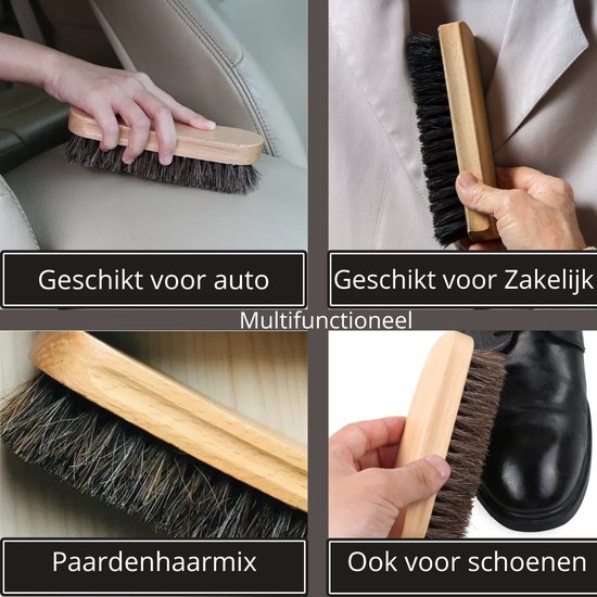 Synx Tools Houten Kledingborstel met Paardenhaarmix 18 cm - Pluizenverwijderaar - Pluizenborstel - Kleding/schoonmaakartikelen - Kleding reinigen - Pet Hair Remover — afbeelding 3